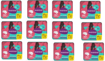 EverEve Ultra Absorbent Disposable Period Panties, L-XL, 10 Pcs Per Pack(Pack of 12) Sanitary Pad(Pack of 120)