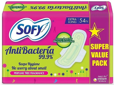 SOFY Antibacteria X-Large Extra Long Pads - Pack of 48 Count Sanitary Pad