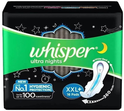 Whisper Ultra Night Sanitary Pads for Women XXL+ 16 Napkins Sanitary Pad