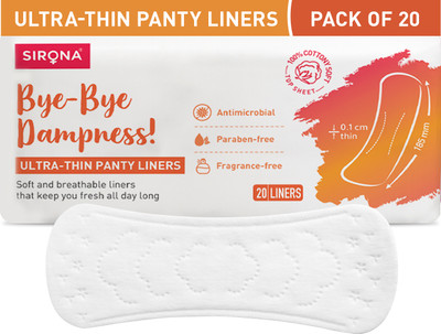 SIRONA Dry Comfort Daily Use Panty Liners for Women, Large Pantyliner(Pack of 20)