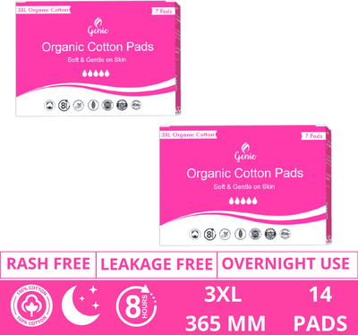 Genie Pads No Rash Organic Cotton with Wings Sanitary Pad(Pack of 14)