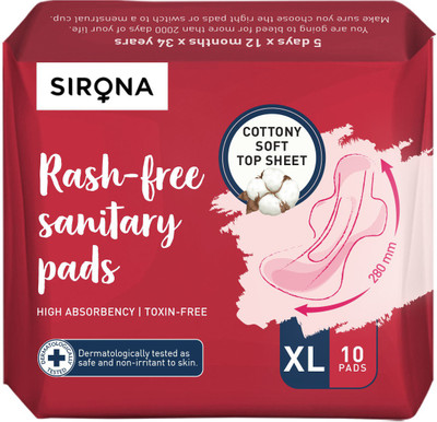 SIRONA Cottony Ultra Soft Rash Free Sanitary Pads For Rs. 74 @ 50 %