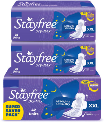 STAYFREE Dry-Max All Night Ultra-Dry D Sanitary Pad(Pack of 98)