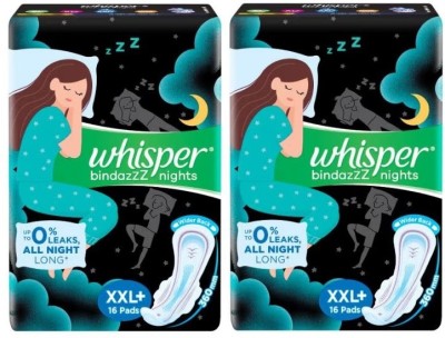 Whisper bindazZZ nights XXL+ 360 mm - 16x2 Pcs Sanitary Pad(Pack of 2)