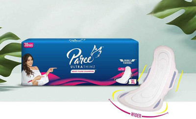 Paree Ultra Thinz Soft & Rash Free Double Feathers XL Sanitary Pads, 30 Pads Sanitary Pad(Pack of 30)