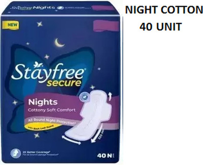 STAYFREE SECURE NIGHTS COTTONY SOFT COMFORT XL ALL ROUND Sanitary Pad(Pack of 40)