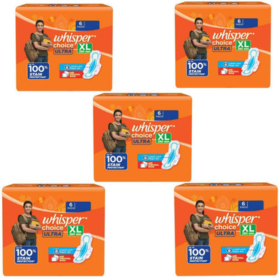 Whisper CHOICE ULTRA XL 280MM && 30PADS Sanitary Pad(Pack of 30)
