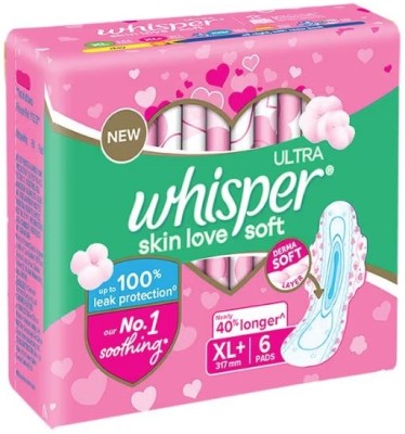 Whisper Ultra Skin Love Soft 317MM XL+ - 6 Pads Sanitary Pad