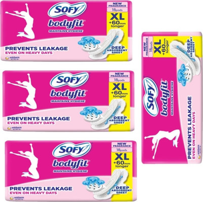 SOFY XL Bodyfit 18+18+18+18 (Pack Of 4) Sanitary Pad(Pack of 4)