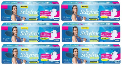 STAYFREE secure Dry Cover Extra Large XL 274 mm - 6x6 Pcs Sanitary Pad(Pack of 6)