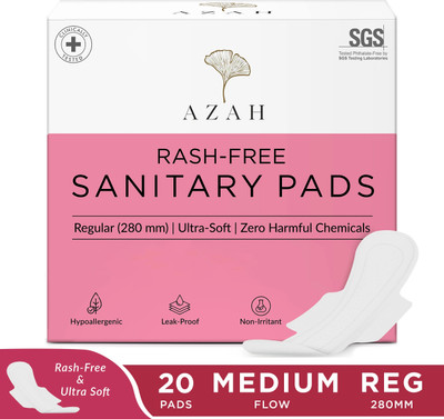 AZAH Rash-Free Napkins Regular for Medium Flow | Leak Proof & Cottony Soft Sanitary Pad(Pack of 20)