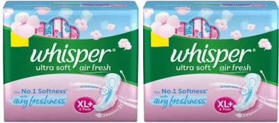 Whisper ultra soft air fresh XL+ 317 mm - 6x2 Pcs Sanitary Pad(Pack of 2)