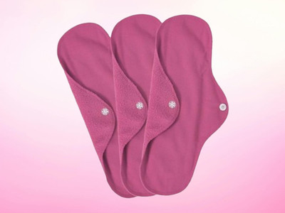 HouseOfCommon Reusable Soft Fabric Sanitary Pads with Button Lock for Comfortable Daily Use Sanitary Pad(Pack of 3)