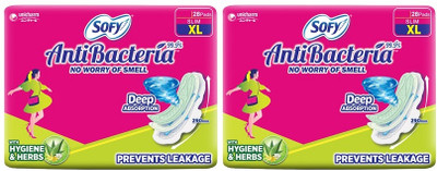 SOFY AntiBacteria Extra Long 290 mm, 28x2 Sanitary Pad(Pack of 2)