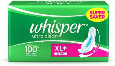 Whisper Ultra Clean Plus Sanitary Pad (Pack of 30) Sanitary Pad(Pack of 30)