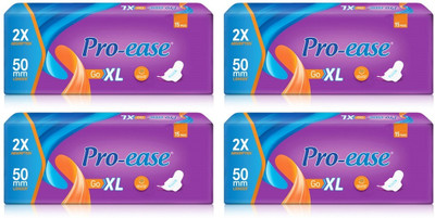 Pro-ease Go XL 50mm EXTRA LONGER, 15+15+15+15 Pcs Sanitary Pad(Pack of 4)