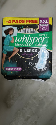 Whisper BINDAZZZ NIGHT HEAVY FLOW 40+4 PIECE AA2 Sanitary Pad