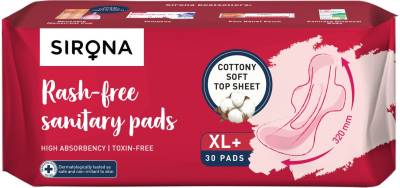 SIRONA Cottony Ultra Soft Rash Free Sanitary Pads for Women (XL+ Size) Sanitary Pad