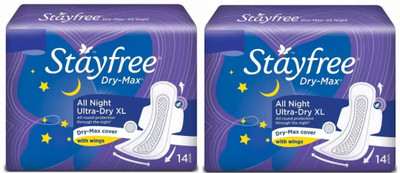 STAYFREE Dry-Max Extra Large All Night Ultra Soft XL - 14+14 Pcs Sanitary Pad(Pack of 2)