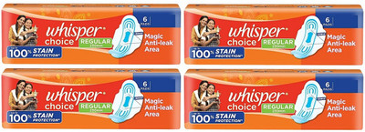 Whisper choice REGULAR 230 mm - 6x4 Pcs Sanitary Pad(Pack of 4)