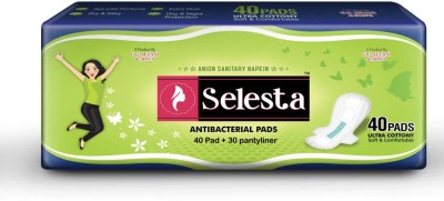 Selesta Ultra Cottony Soft and Comfortable Regular 40 pad + 30 Pentiliner Sanitary Pad(Pack of 40)