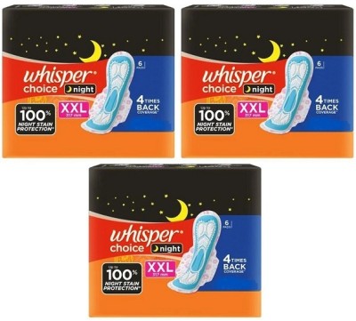 Whisper choice night XXL 317 mm - 6x3 Pcs Sanitary Pad(Pack of 3)