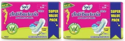SOFY Antibacteria 48 combo Sanitary Pad(Pack of 2)