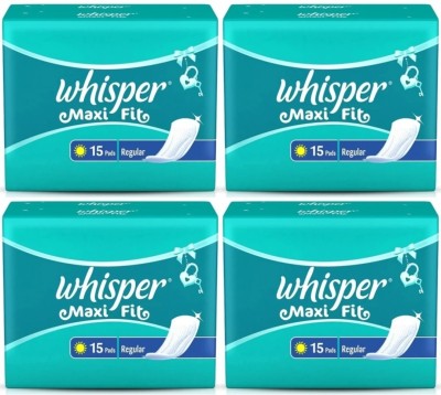 Whisper Maxi Fit Regular – 15+15+15+15 Pad Sanitary Pad  (Pack of 4)