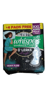 Whisper ULTRA BINDAZZZ NIGHTS XXL 317 MM-40 + 4 PIECE HH 1 Sanitary Pad(Pack of 44)