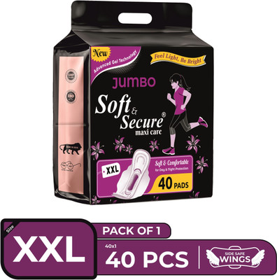 soft & secure XXL DRY COMFORT WITH RASH FREE SANITARY PAD Sanitary Pad(Pack of 40)