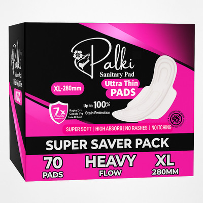 Palki Ultra Thin XL 12 Hour Protection Leak Proof Sanitary Pad Pack of 70 Sanitary Pad(Pack of 70)