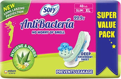SOFY Antibactiria 48 Pads (Pack Of 1) Sanitary Pad