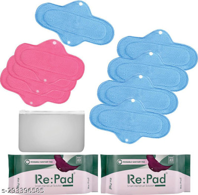 Re:pad Reusable Pad-3 Maxi + 5 Super Sanitary Pad(Pack of 8)