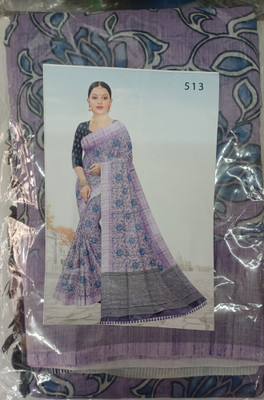 NAVRANG Printed, Self Design Bollywood Cotton Silk Saree(Grey)