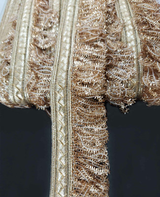 Mezin 1.25 Inch (Pearl Mate) Fulzar Tassel Fringe Lace for Bridal Dupata Lehenga Saree (9 Mtr) Lace Reel(Pack of 1)