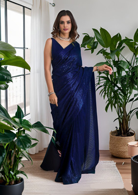 shyamlata Embellished Bollywood Georgette Saree(Blue)