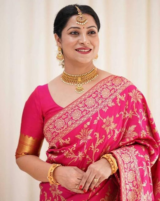 shivdarshan creation Self Design Bollywood Jacquard Saree(Pink)