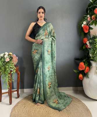 Clemira Embellished Bollywood Georgette Saree(Green)