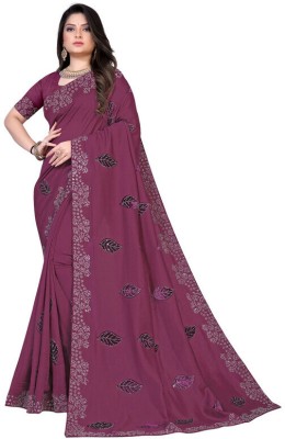 pUNYATHA CREATION Embellished Bollywood Crepe Saree(Maroon)