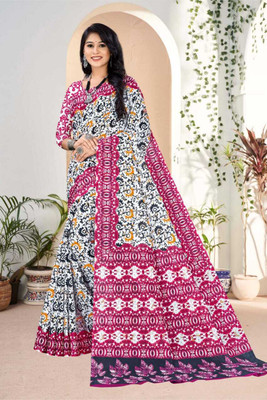 K SALIYA ENTERPRISE Printed Bollywood Pure Cotton Saree(Multicolor)