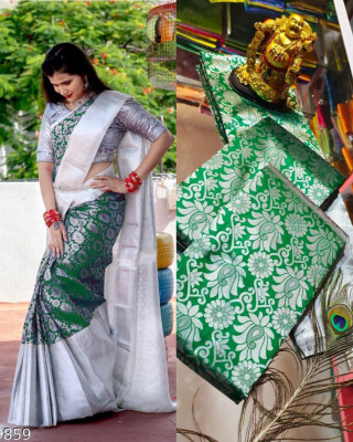 Om Creation Digital Print Bollywood Pure Silk Saree(Multicolor)