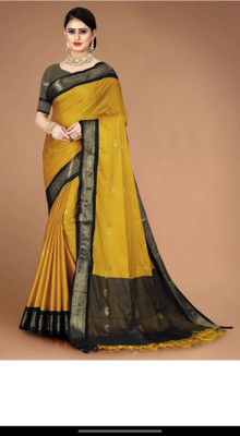 Mortal Textile Animal Print Assam Silk Cotton Silk Saree(Silver)