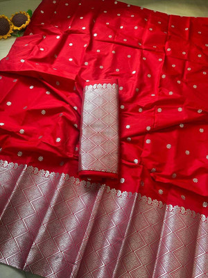 collctionmekhla Woven Mekhela Chador Pure Silk Saree(Red)