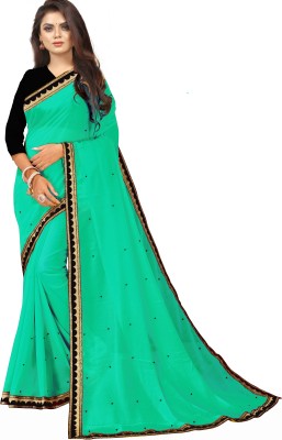 Queen worth Embroidered Bollywood Georgette Saree(Light Green)