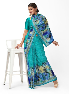 Suntex Printed Bollywood Georgette Saree(Multicolor)