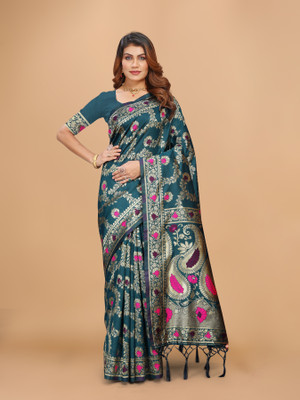 TTEJAL CREATION Self Design Kanjivaram Pure Silk Saree(Beige)
