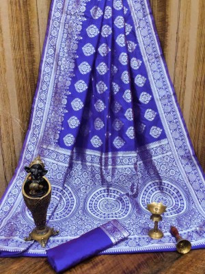 Laksh Woven Banarasi Art Silk Saree(Light Blue)