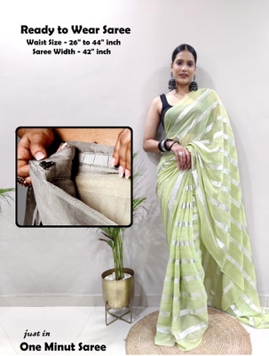 Riddhi textile Hub Self Design Bollywood Georgette Saree(Green)