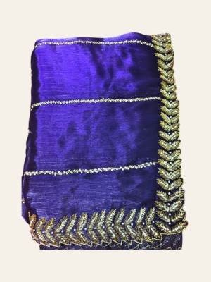 SATYABHAME Embroidered Bollywood Organza Saree(Blue)