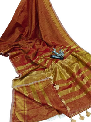 kalpana handloom Solid/Plain Tant Tissue Saree(Multicolor)